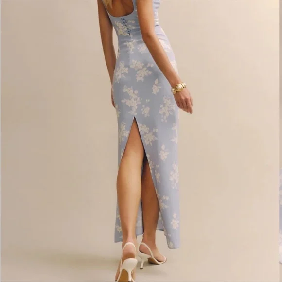 Reformation Reverie Floral Maxi Back Slit Dress size 0 - Picture 4 of 14
